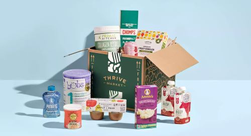 a box of Thrive Market groceries 