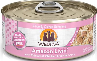 Weruva Amazon Livin with Chicken & Chicken Liver in Gravy Grain-Free Canned Cat Food