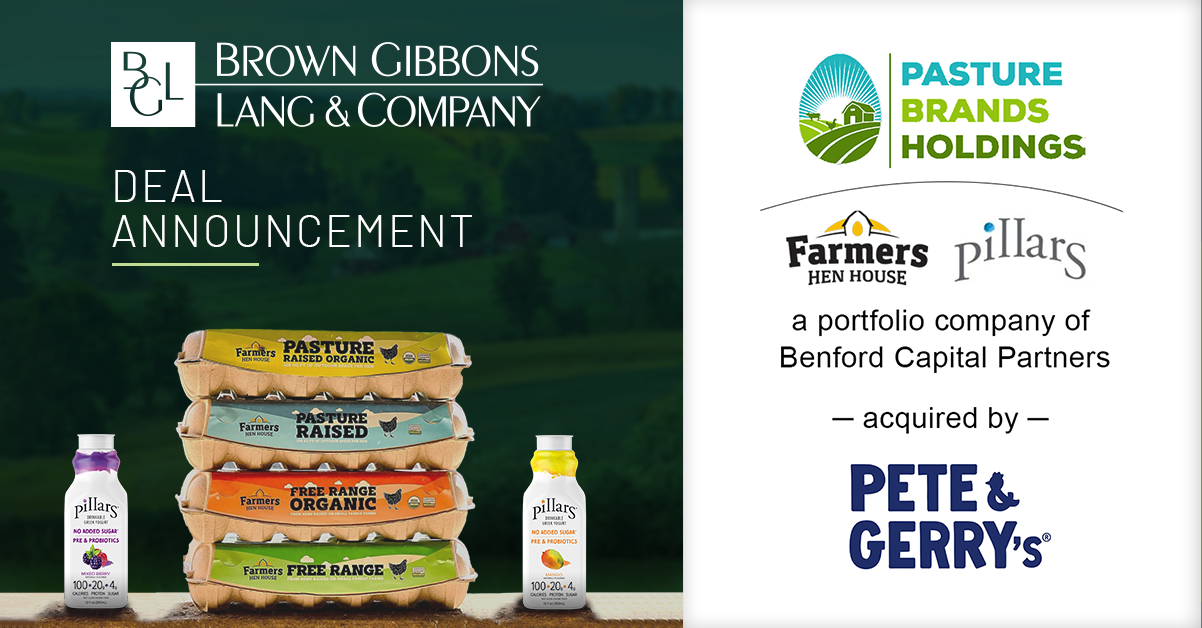 BGL Announces the Sale of Pasture Brands Holdings to Pete & Gerry’s Organics, LLC